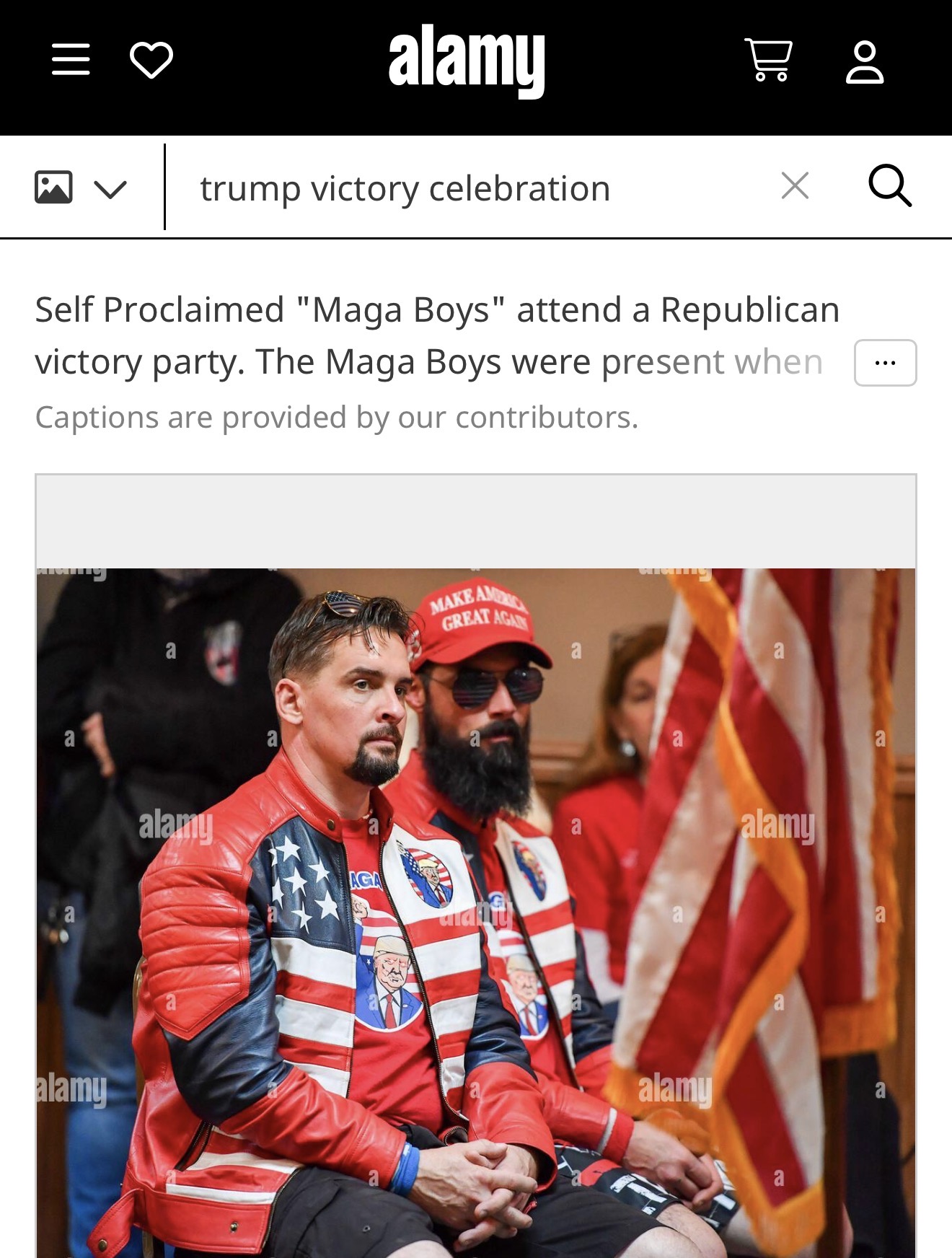 Alamy stock feature of the self-proclaimed MAGA Boys